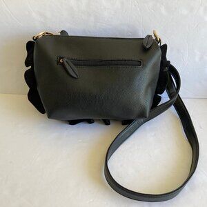 I M Heart Black Ruffled Crossbody / Shoulder Handbag New without Tags